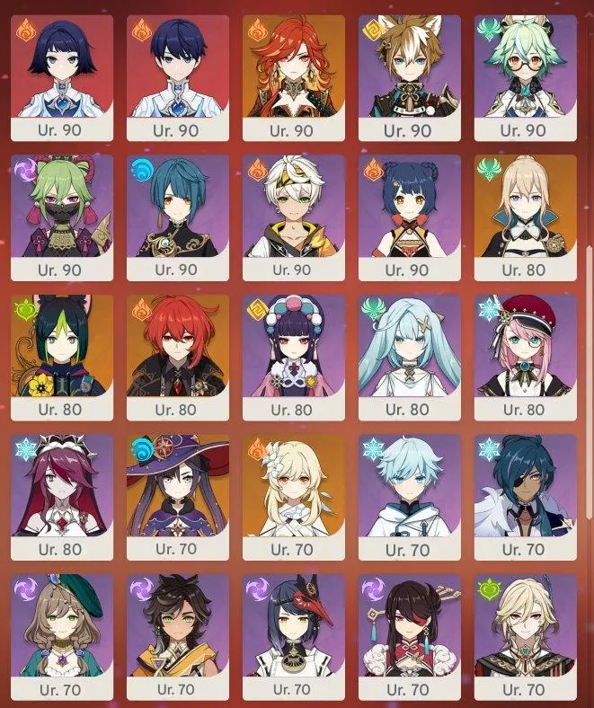 GI1022 C6 Arataki Itto | C2 Durin | C1 Xilonen | 35 Five-Star Characters & 20 Five-Star Weapons 